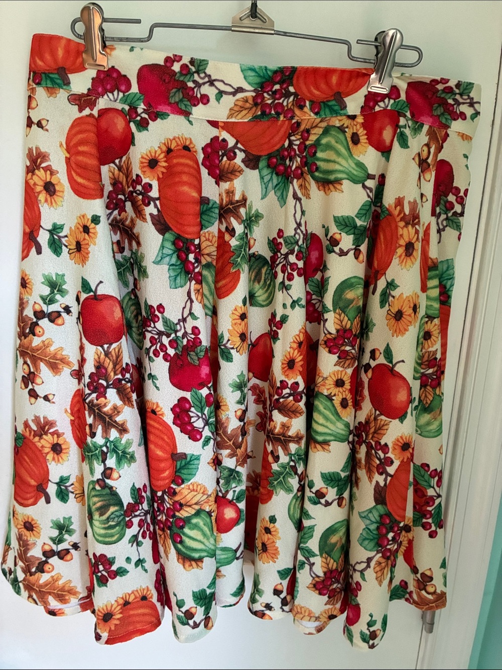 Hell Bunny Fall pumpkin apple Harvest Print Skirt NWT